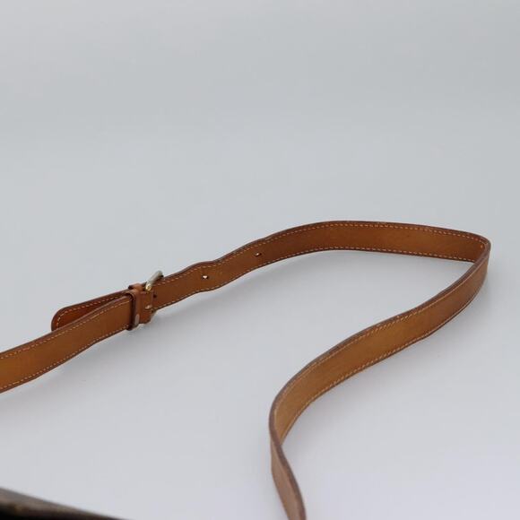 CELINE Macadam Canvas Circle Shoulder Bag Pvc Leather Brown Gold - Picture 9 of 13